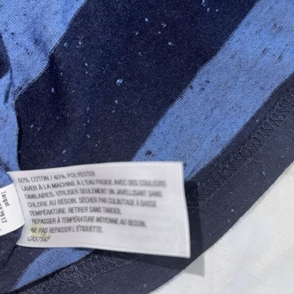 Mossimo Supply Co. Mens V-Neck Striped T-Shirt XXL Black & Blue - Picture 4 of 7